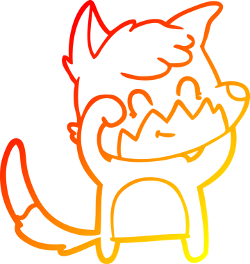 Bir insan tarafından çizilmiş, karikatür, arkadaş canlısı tilki çizimi.