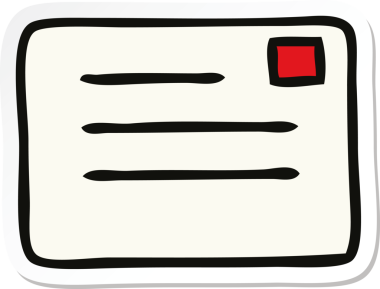 Bir insan tarafından çizilmiş şirin bir karikatür çıkartması.