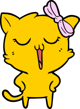 Bir insan tarafından çizilmiş çizgi film kedisi.