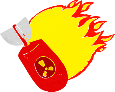 bir insan tarafından çizilmiş atom bombası.