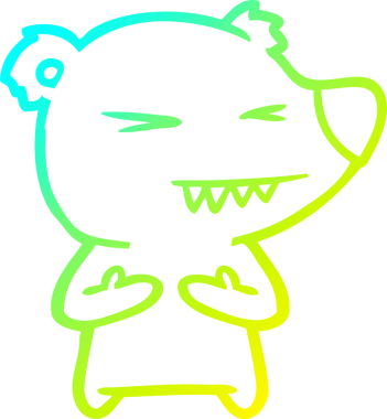 Bir insan tarafından çizilen kızgın ayı karikatürünün soğuk gradyan çizgisi