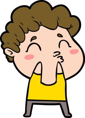 Çizgi film adamı somurtuyor Bir insan tarafından çizilmiş