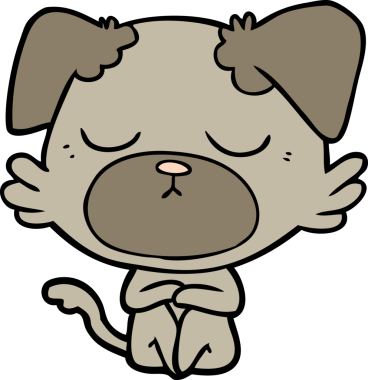 Bir insan tarafından çizilmiş şirin bir çizgi film köpeği.