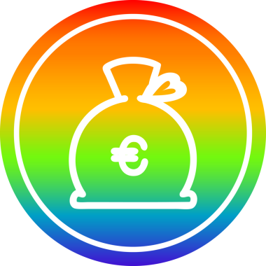 para çuvalı gökkuşağı gradyan bir insan tarafından çizilmiş dairesel simge