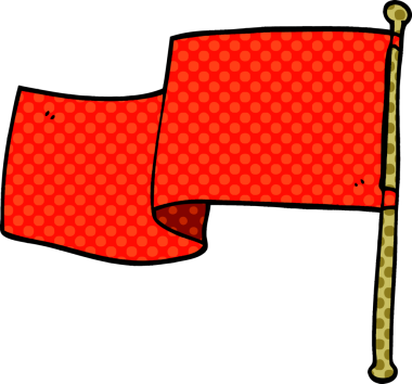 Bir insan tarafından çizilmiş kırmızı bayrak.