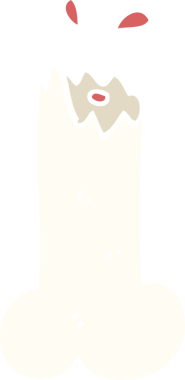 Bir insan tarafından çizilen kırık kemiğin düz renk çizimi