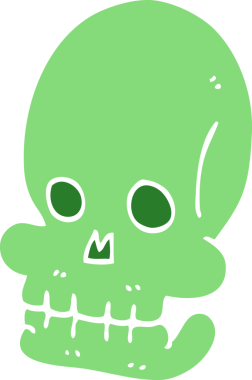 Bir insan tarafından çizilmiş garip bir kafatası.