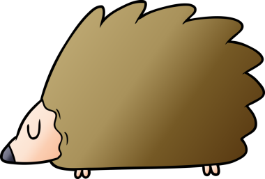 Bir insan tarafından çizilmiş kirpi çizgi filmi.