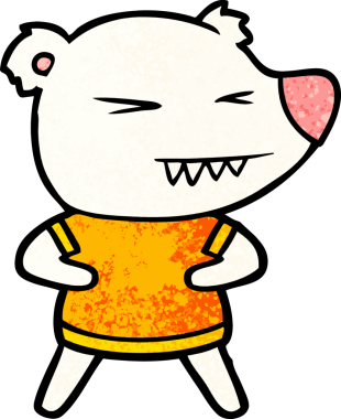 Bir insan tarafından çizilmiş kutup ayısı karikatürü