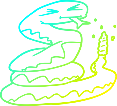 Bir insan tarafından çizilmiş bir çıngıraklı yılanın soğuk gradyan çizimi