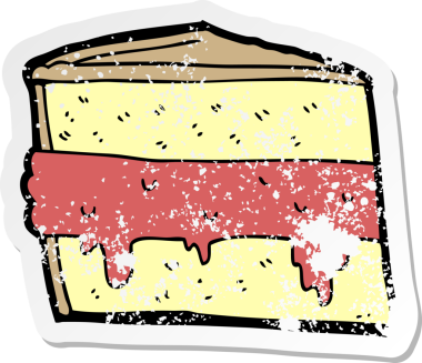 Bir insan tarafından çizilmiş karikatür pastasının sıkıntılı etiketi.