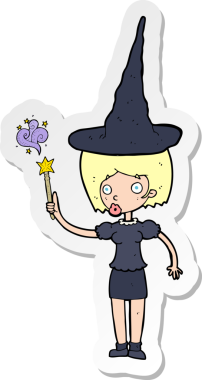 Bir insan tarafından çizilmiş cadılar bayramı çizgi filminin çıkartması.