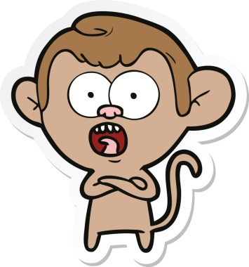 Bir insan tarafından çizilmiş bir karikatür çıkartması.