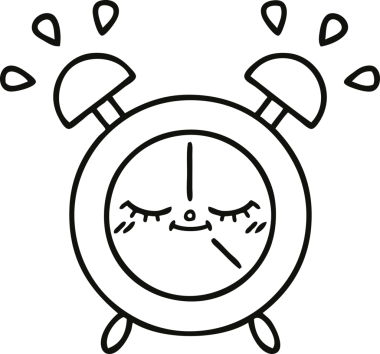 Bir insan tarafından çizilmiş bir alarm saati çizimi