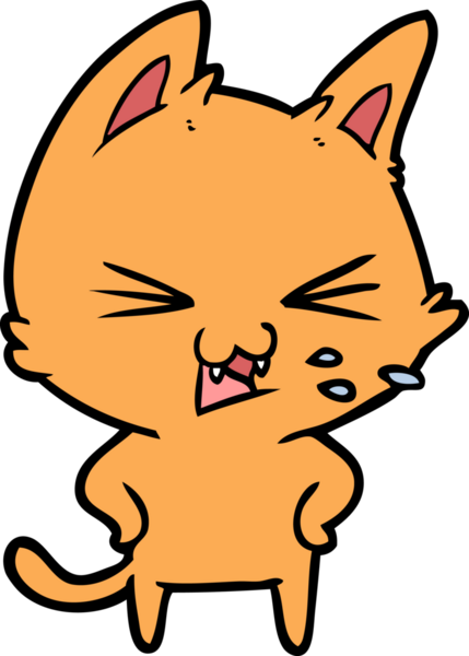 Bir insan tarafından çizilmiş kedi tıslaması.