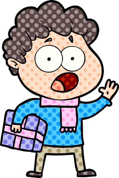 Bir insan tarafından çizilmiş bir karikatür adamı şaşkınlıkla nefes nefese kaldı.