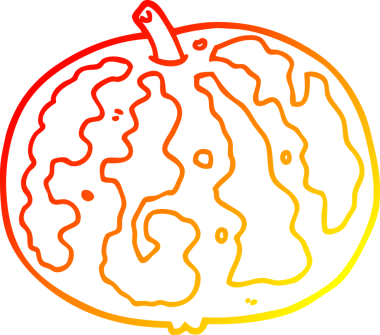 Bir insan tarafından çizilmiş bir karpuzun sıcak çizgi çizimi