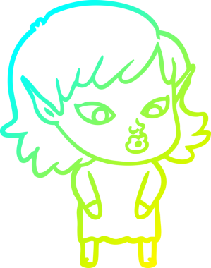 Bir insan tarafından çizilmiş güzel bir elf kızı çizimi.