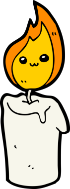 Bir insan tarafından çizilmiş mum karakteri.