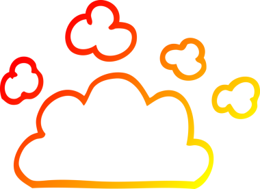 Bir insan tarafından çizilen sıcak çizgi hava bulutunun çizimi