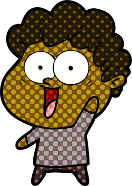 Bir insan tarafından çizilmiş mutlu bir adam.