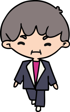 Bir insan tarafından çizilmiş kawaii takım elbiseli yakışıklı adam.