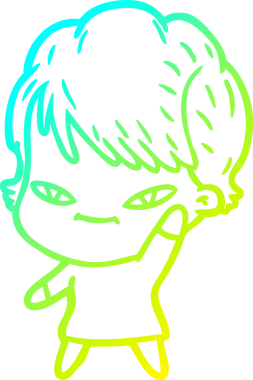 Bir insan tarafından çizilmiş mutlu bir karikatür çizimi.