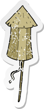 Bir insan tarafından çizilmiş eski ahşap havai fişek karikatürü.