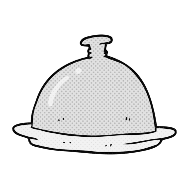 Bir insan tarafından çizilmiş karikatür yemek servisi.