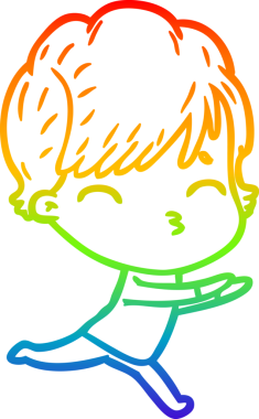 Gökkuşağı gradyan çizgi çizimi Bir insan tarafından çizilmiş bir çizgi kadın