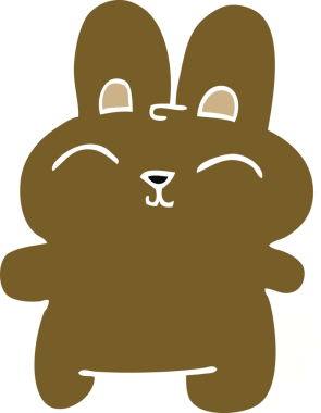 Bir insan tarafından çizilmiş mutlu karikatür tavşanı.