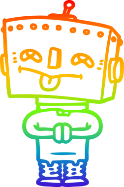 gökkuşağı gradyan çizgisi bir insan tarafından çizilmiş robot çizgi