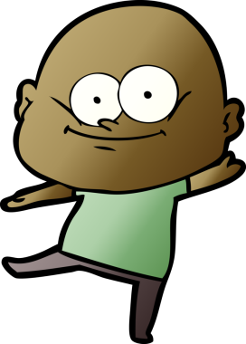 Bir insan tarafından çizilmiş kel bir adam.