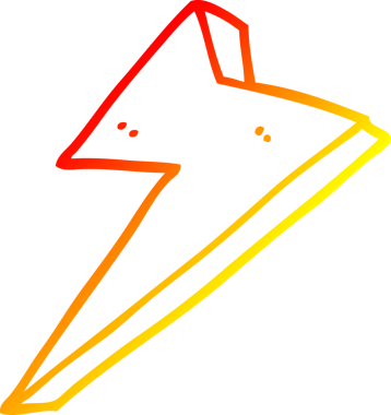 Bir insanın çizdiği çizgi film yıldırımının sıcak çizgi çizimi