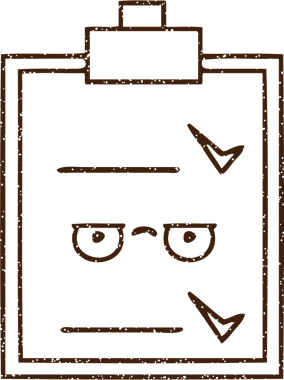 Bir insan tarafından çizilmiş Ofis Kontrol Listesi Kömür Çizimi
