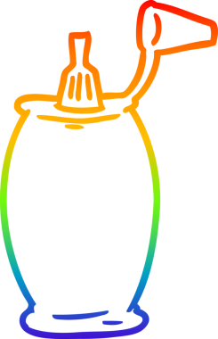 Bir insan tarafından çizilmiş domates ketçap şişesinin çizimi.