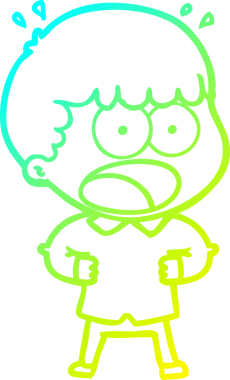 Bir insan tarafından çizilen bir karikatürün soğuk gradyan çizimi.