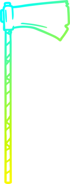 Bir insan tarafından çizilmiş bir ortaçağ savaş baltası çizimi.