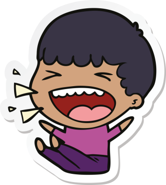 Bir insan tarafından çizilmiş bir karikatür çıkartması.