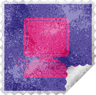 bir insan tarafından çizilmiş fare ve ekran kare soyma etiketli bilgisayar