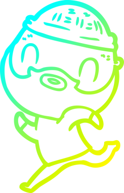 Bir insan tarafından çizilmiş sakallı bir karikatür çizimi.