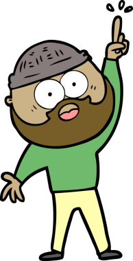 Bir insan tarafından çizilmiş sakallı bir adam.