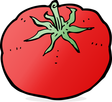 Bir insan tarafından çizilmiş domates çizgi filmi.