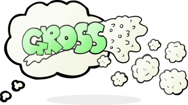 Bir insan tarafından çizilmiş brüt freehand çizilmiş düşünce balonu karikatürü