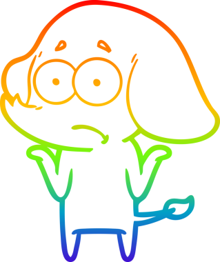 gökkuşağı gradyan çizgi çizimi bir insan tarafından çizilmiş belirsiz bir fil