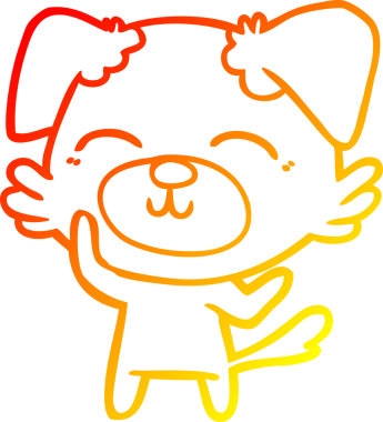 Bir insan tarafından çizilmiş çizgi film köpeğinin sıcak çizgi çizimi