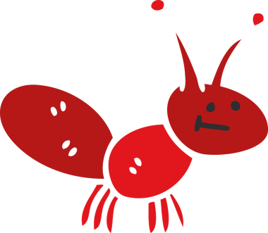 Bir insan tarafından çizilmiş tuhaf bir karınca resmi.