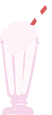 Bir insan tarafından çizilmiş düz renk çizgi film milkshake 'i