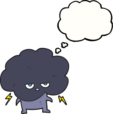 Bir insan tarafından çizilmiş serbest çizim balon karikatür yağmur bulutu