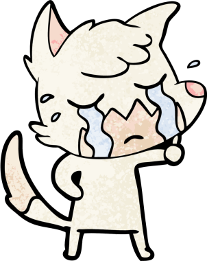 Bir insan tarafından çizilmiş ağlayan tilki çizgi filmi.